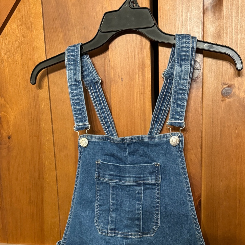 YMI — Blue Denim Overall Cut-Off Shorts - Picture 3 of 12